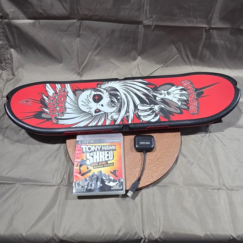 Tony Hawk Shred PS3 Bundle Wireless Skateboard Controller Dongle Birdhouse Game